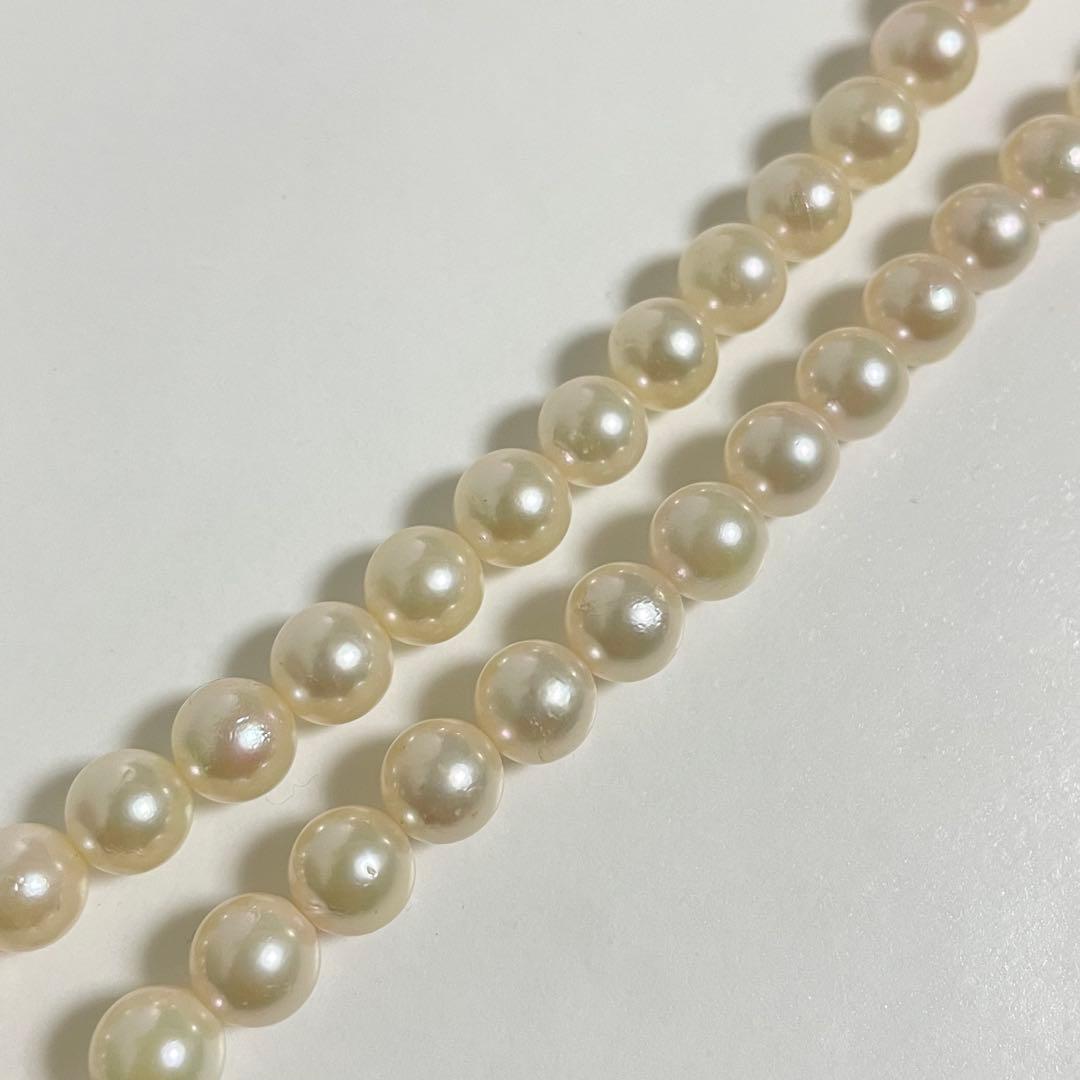 Honest Pearl Akoya pearl necklace with about 6mm pearls and silver clasp, 48 cm long
