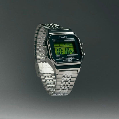 TIMEX T80 Everyday Silver Digital Men's Watch — Japanese