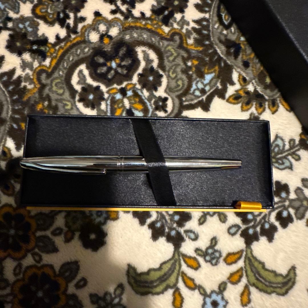 CROSS silver ballpoint pen body with sleek metallic finish and clip