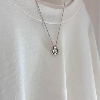 MIKIMOTO Silver 925 necklace with heart motif pendant and 7mm pearl on 45cm chain