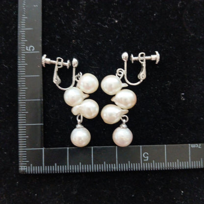 Uwa Island Akoya Pearl necklace and matching earrings set with 7-8mm pearls and alloy silver components