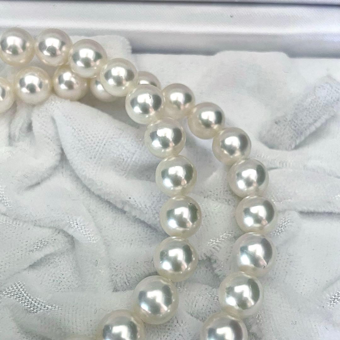 TASAKI Akoya pearl necklace with 7.4-7.8mm pearls and lustrous finish, 42.5cm length
