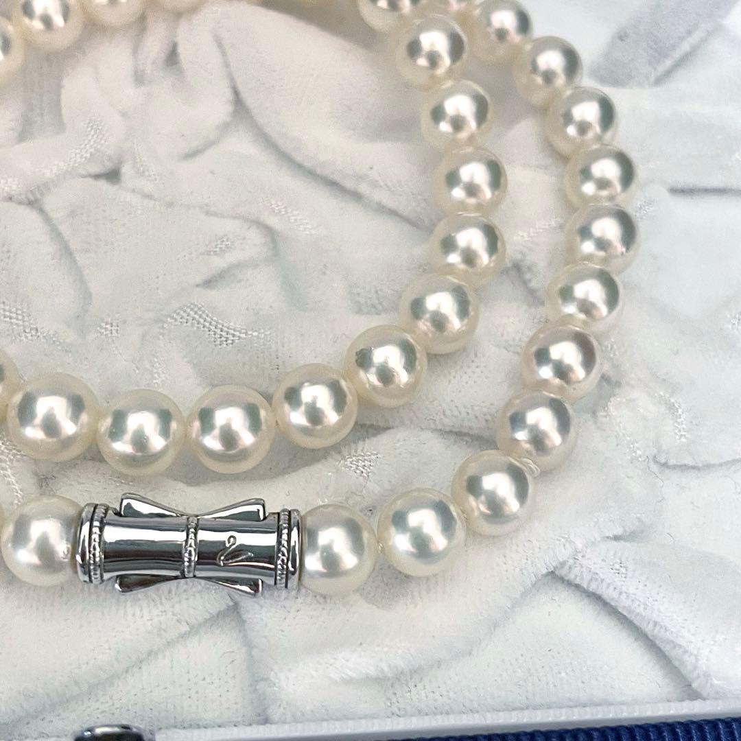 TASAKI Akoya pearl necklace with 7.4-7.8mm pearls and lustrous finish, 42.5cm length