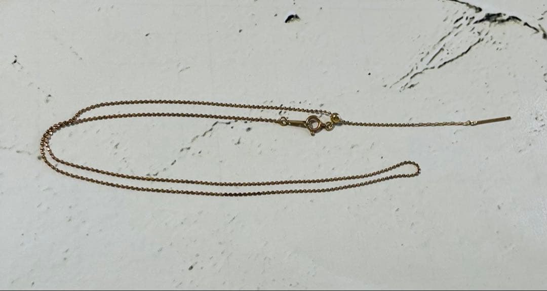Law K18 gold slide ball chain necklace approximately 45 cm long