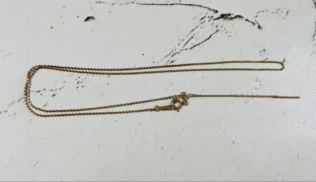 Law K18 gold slide ball chain necklace approximately 45 cm long