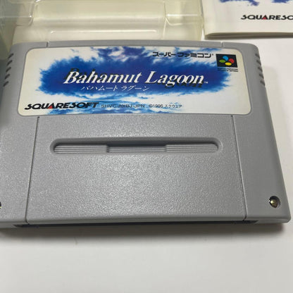 Used Bahamute Lagoon game cartridge for Super Famicom RPG in original case