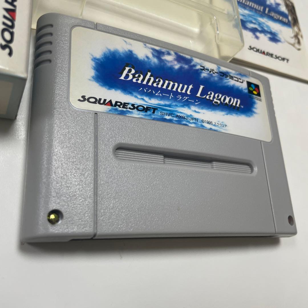 Used Bahamute Lagoon game cartridge for Super Famicom RPG in original case