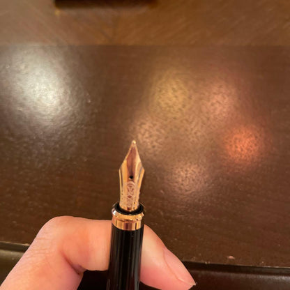 CROSS Century Fountain Pen No.153 unused with black finish and silver accents on white background