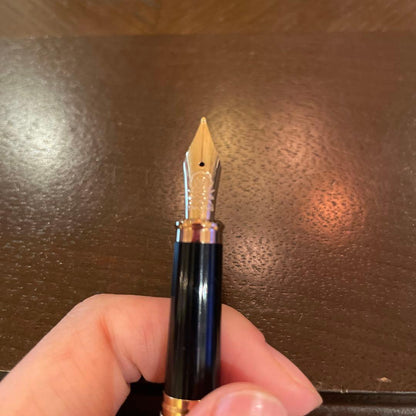 CROSS Century Fountain Pen No.153 unused with black finish and silver accents on white background