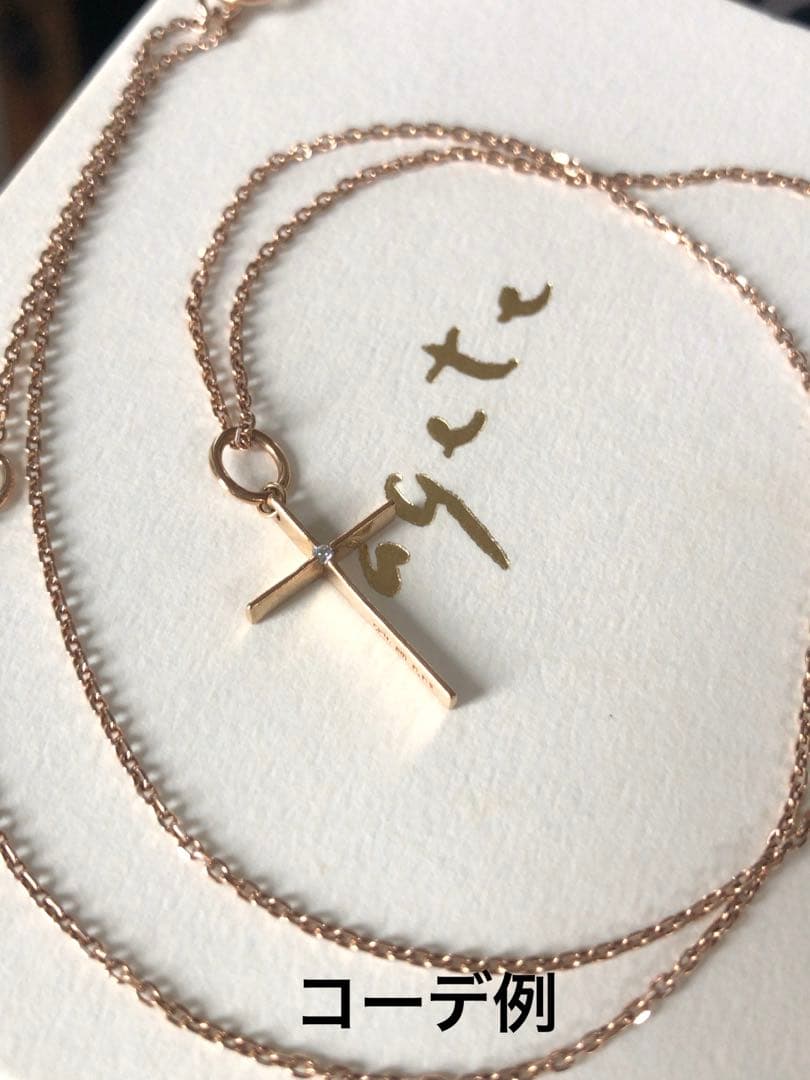 Agete K10 cross pendant top made of yellow gold weighing 0.59g with K10 agete 0.01 engraving