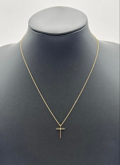Agete K10 cross pendant top made of yellow gold weighing 0.59g with K10 agete 0.01 engraving