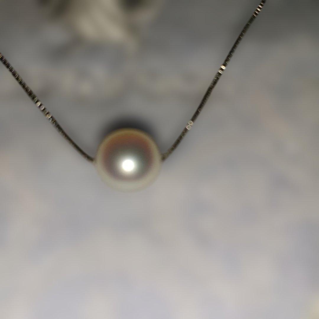 Ise-Shima Akoya single pearl necklace 8.5-9mm on 44.5cm SV925 Venetian chain with through pin clasp