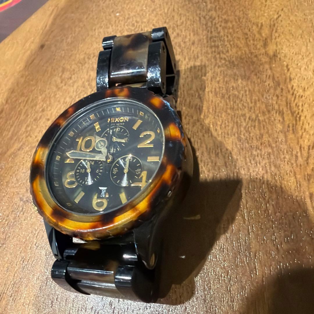 NIXON 腕時計 べっ甲柄 クロノグラフ Quartz Men's Watch — Japanese
