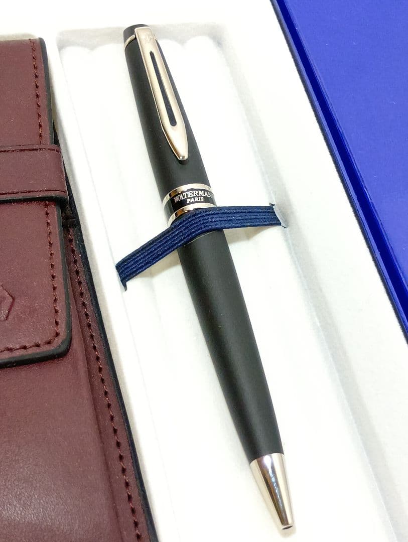 WATERMAN Expert Matte Black CT ballpoint pen with matte finish and silver accents shown with box