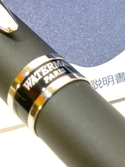 WATERMAN Expert Matte Black CT ballpoint pen with matte finish and silver accents shown with box