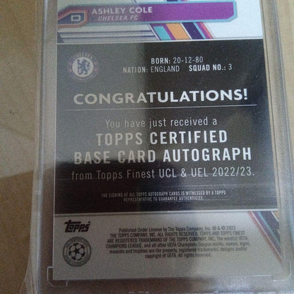 Ashley Cole Autographed Card — Japanese