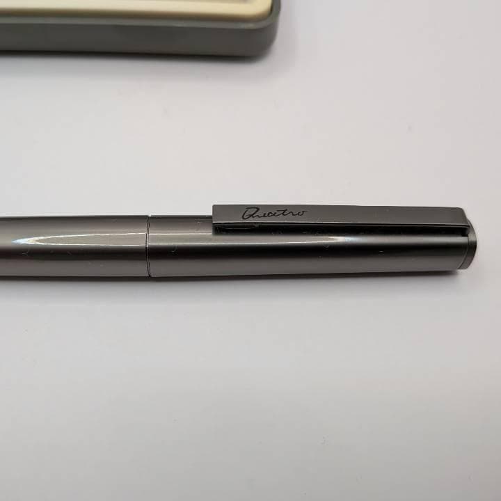 Vintage PILOT Quatro gray gunmetal fountain pen with original box and ink cartridge