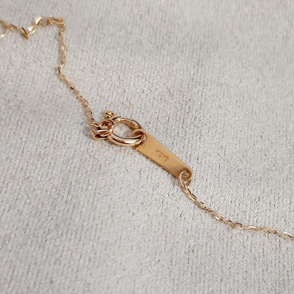 Agete K10YG yellow gold necklace with 0.03 carat diamond and 40 cm adjustable chain