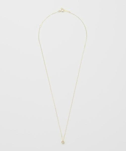 Agete K10YG yellow gold necklace with 0.03 carat diamond and 40 cm adjustable chain