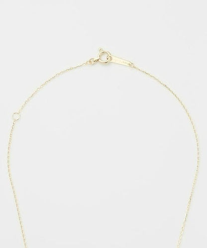 Agete K10YG yellow gold necklace with 0.03 carat diamond and 40 cm adjustable chain