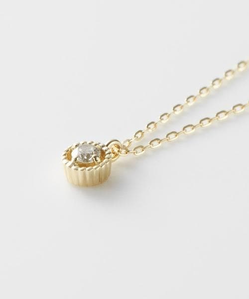 Agete K10YG yellow gold necklace with 0.03 carat diamond and 40 cm adjustable chain