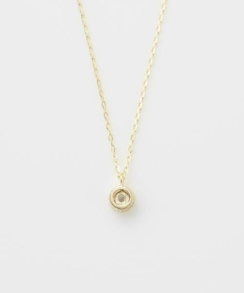 Agete K10YG yellow gold necklace with 0.03 carat diamond and 40 cm adjustable chain