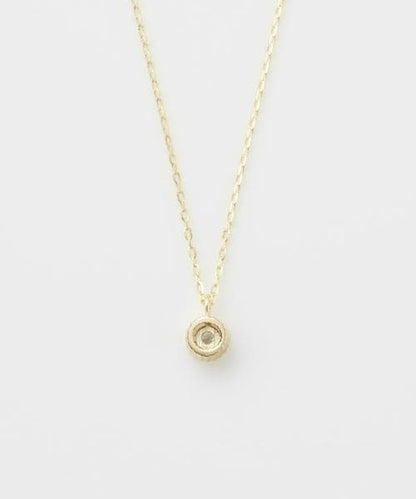 Agete K10YG yellow gold necklace with 0.03 carat diamond and 40 cm adjustable chain