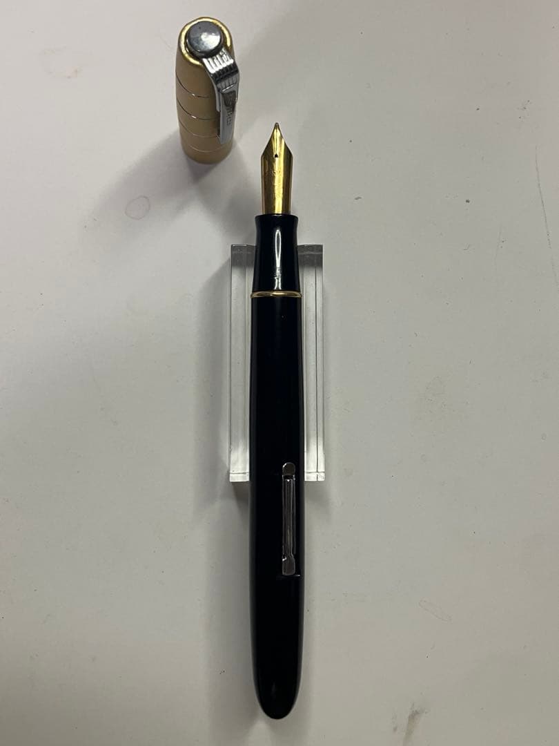 Waterman Crusader 517 Black fountain pen with medium nib showing full length and sleek design