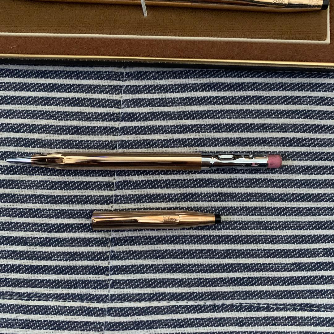 CROSS 14kt classic ballpoint pen and mechanical pencil set with metal body and oil-based ink