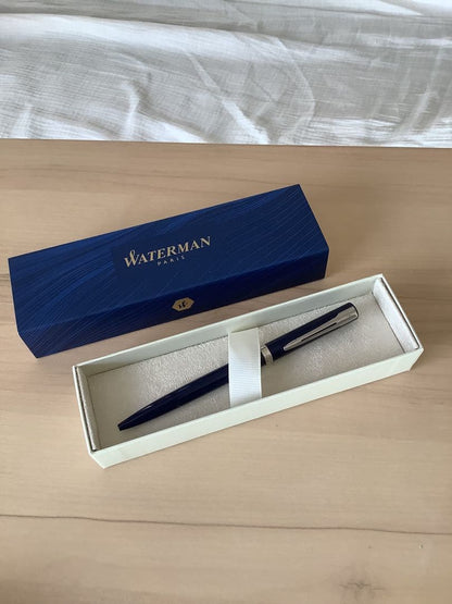 WATERMAN Impression Blue CT ballpoint pen with blue ink and sleek silver accents