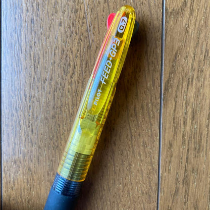 Discontinued Pilot Feed FEED GP3 0.7 multicolor ballpoint pen with blue, black, and red ink colors