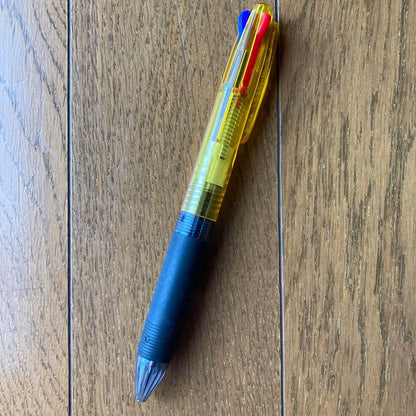 Discontinued Pilot Feed FEED GP3 0.7 multicolor ballpoint pen with blue, black, and red ink colors