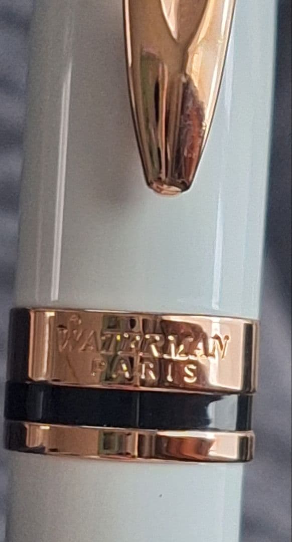 Waterman PARIS white metal ballpoint pen with engraving and included protective case