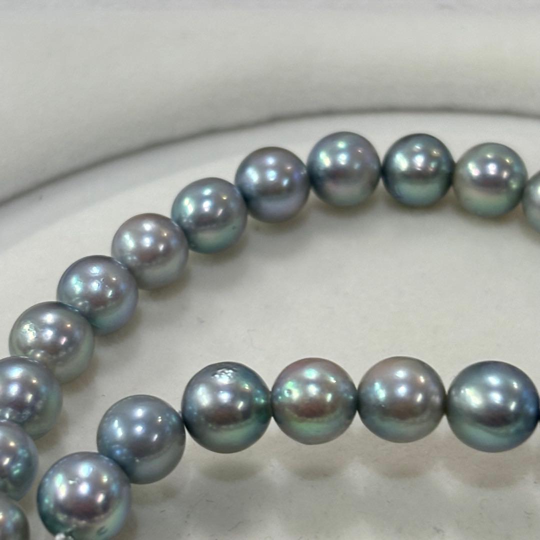 Elegant Akoya pearl necklace featuring 7.5-8mm pearls and 42cm length with a 925 stamped clasp