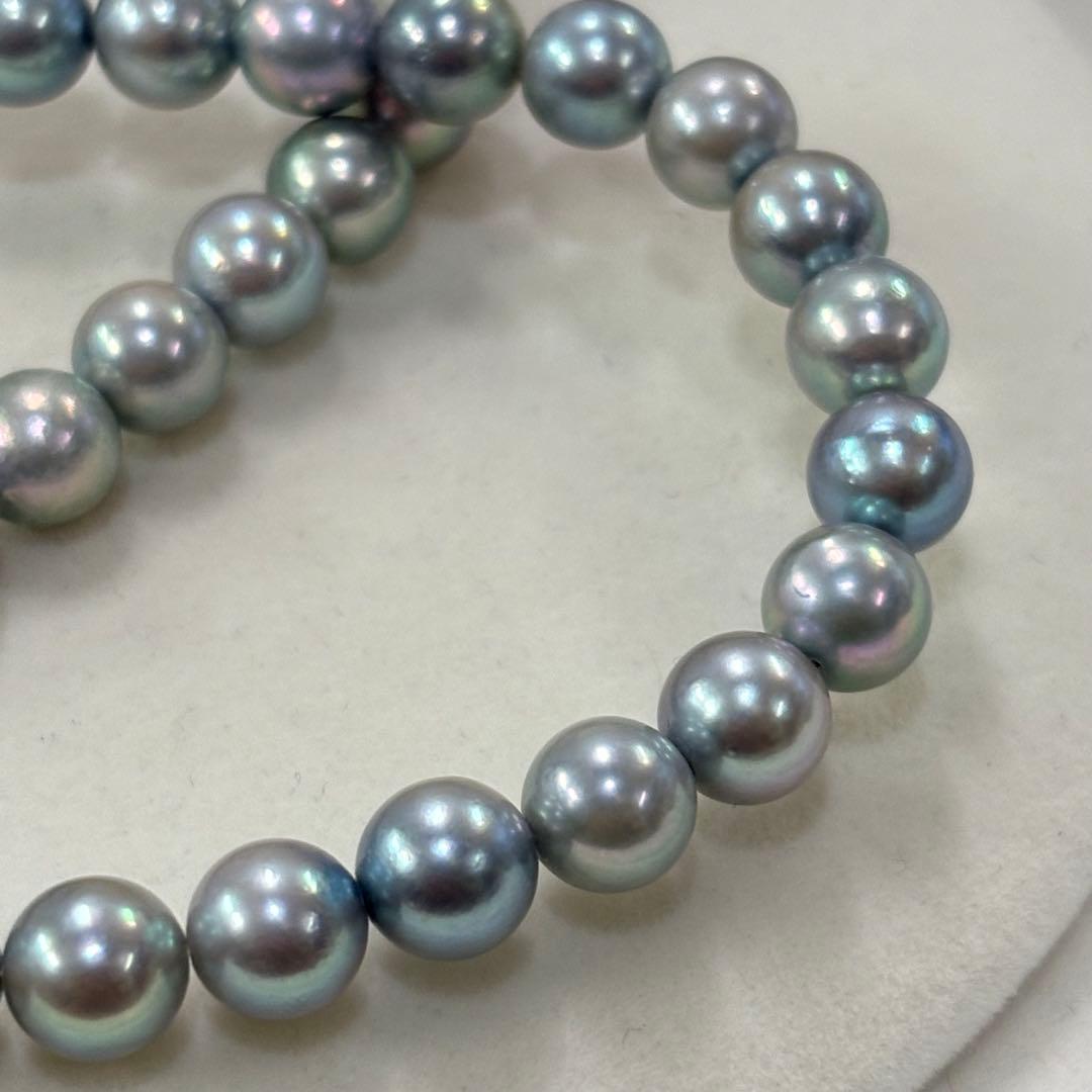 Elegant Akoya pearl necklace featuring 7.5-8mm pearls and 42cm length with a 925 stamped clasp