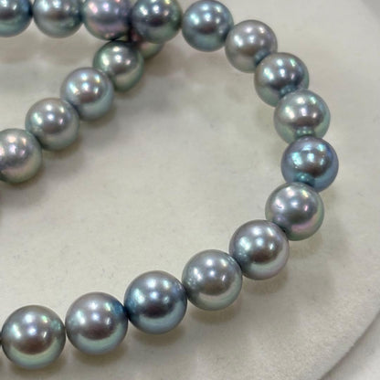 Elegant Akoya pearl necklace featuring 7.5-8mm pearls and 42cm length with a 925 stamped clasp