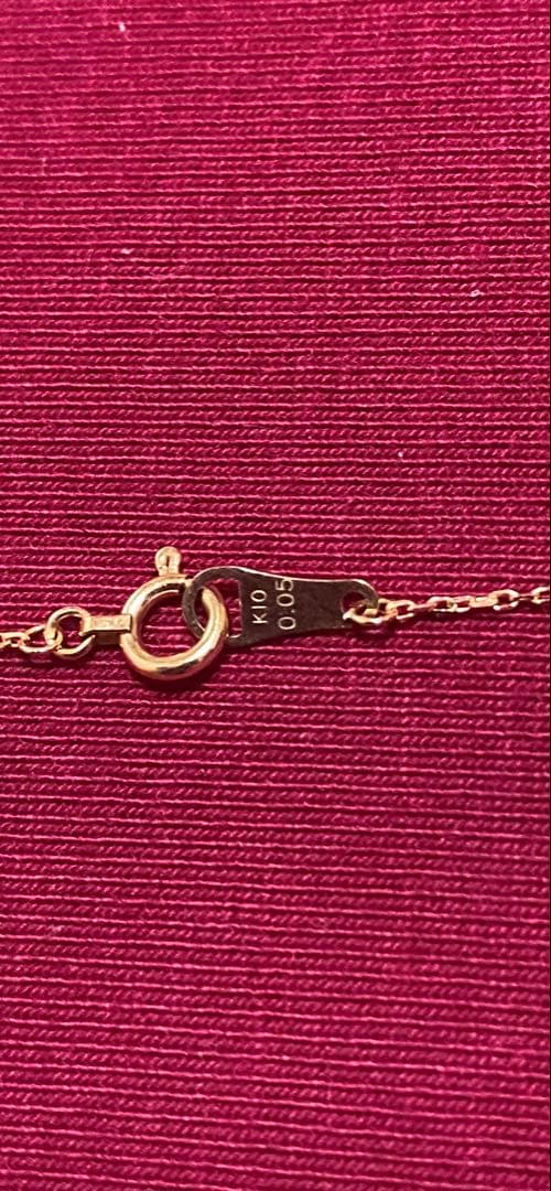 Agete K10 gold necklace 45 cm with 0.05 ct diamond pendant elegant design