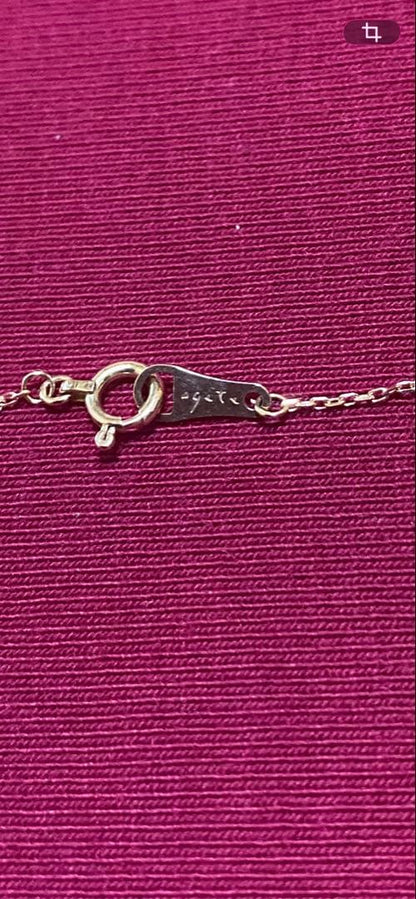 Agete K10 gold necklace 45 cm with 0.05 ct diamond pendant elegant design