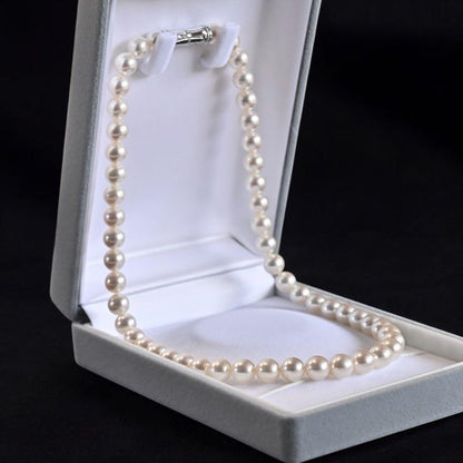 Highest Quality Aurora Pearl Tamaki Akoya Pearl Necklace with 7.6mm pearls and 42cm length