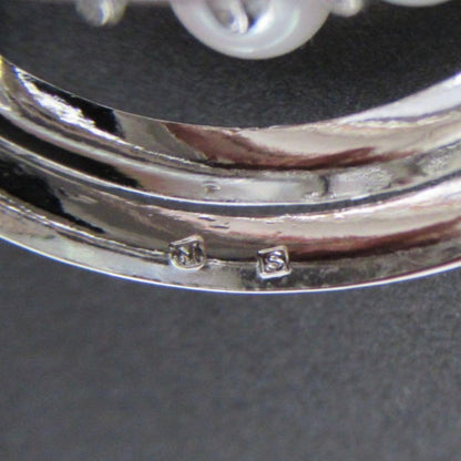 Mikimoto pearl necklace featuring grape motif with 8 pearls on 46cm sterling silver chain