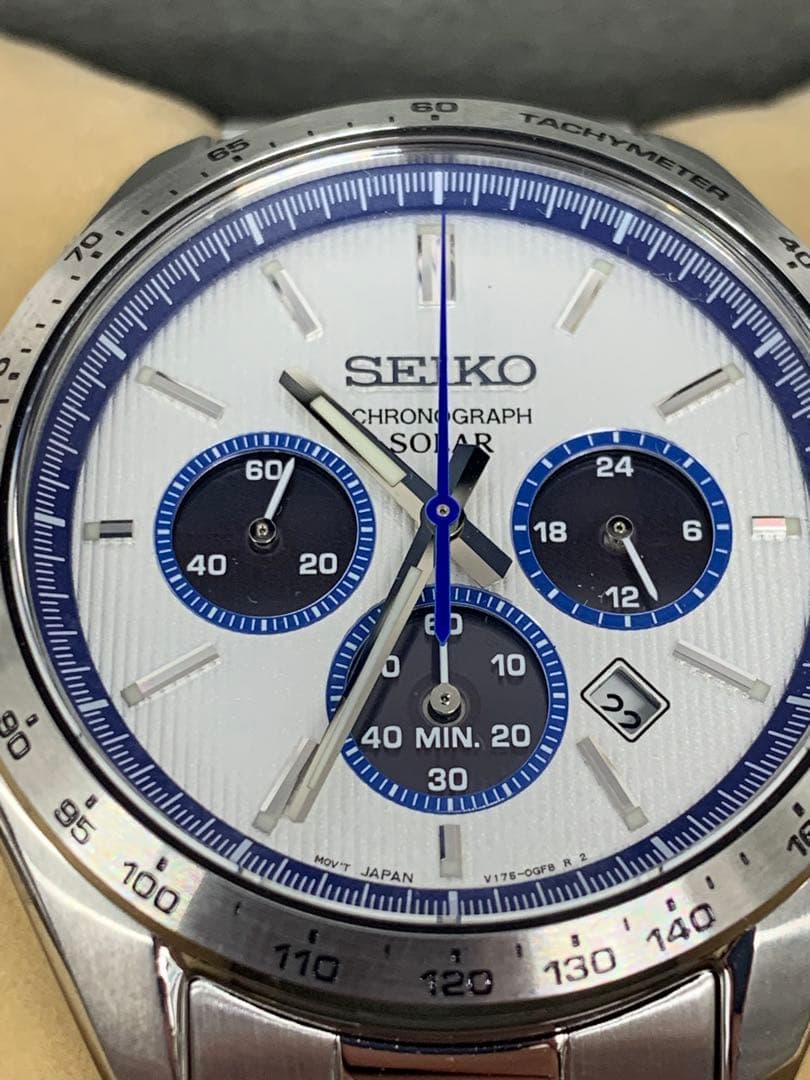 SEIKO Prospex Date Chronograph Tachymeter Luminous Solar Men's Watch — Japanese