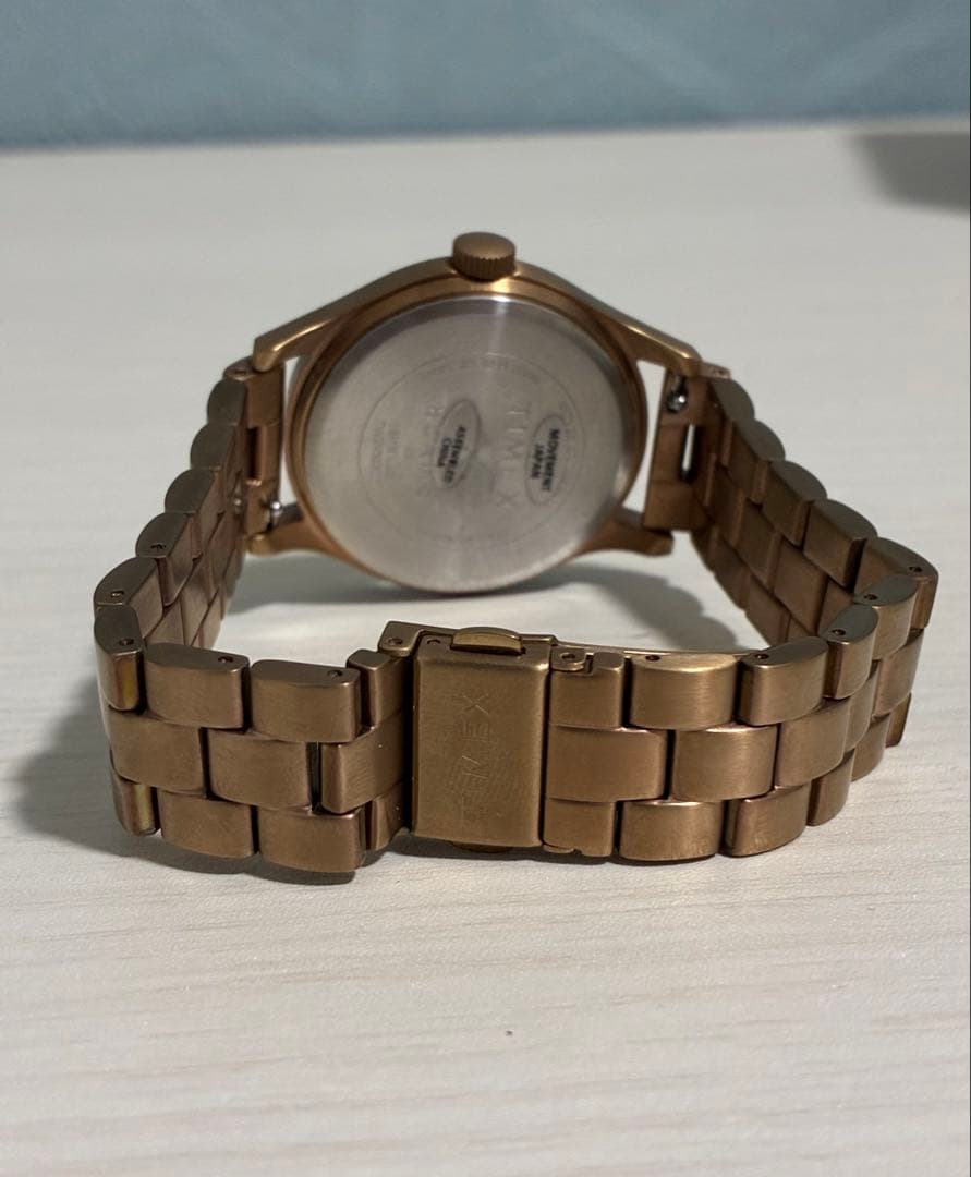 TIMEX × BEAMS CAMPER Copper Gold Quartz Men's Watch — Japanese