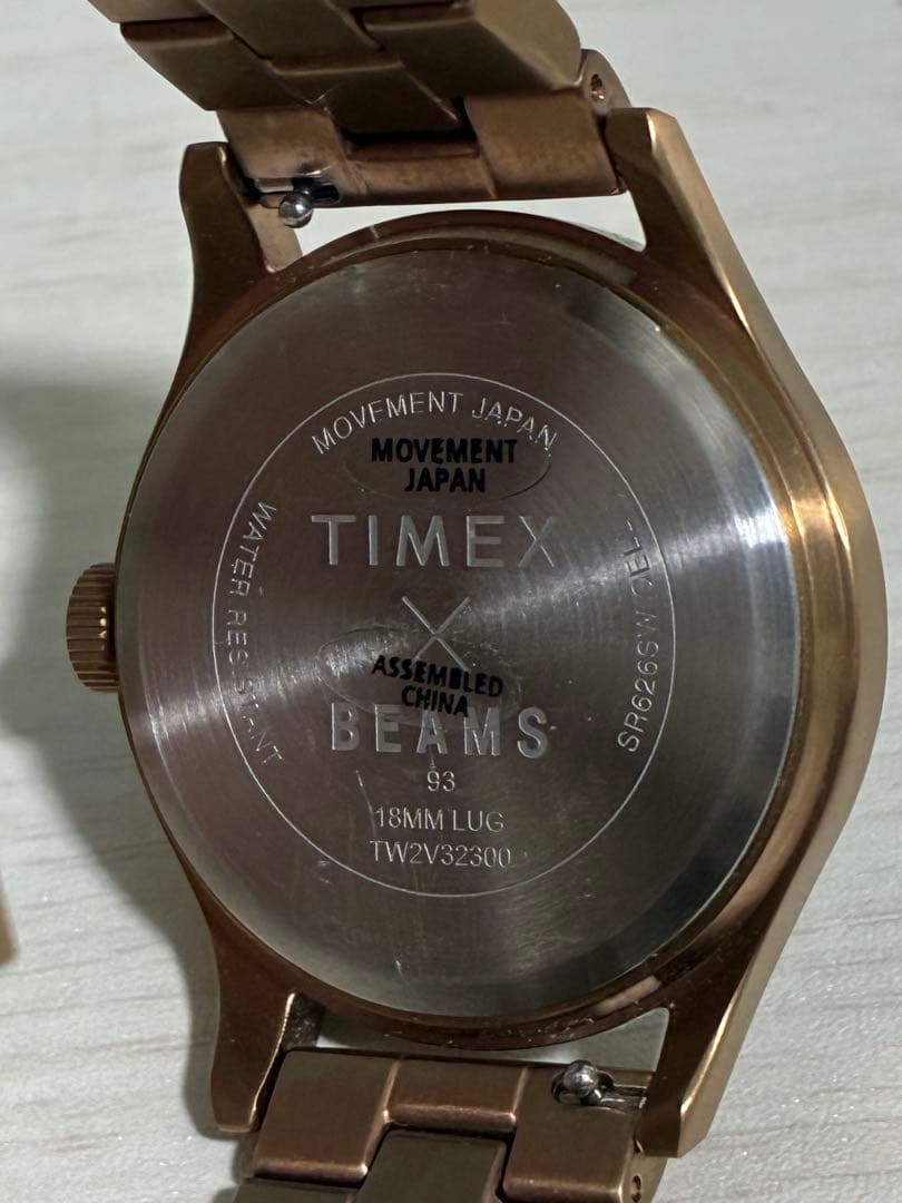 TIMEX × BEAMS CAMPER Copper Gold Quartz Men's Watch — Japanese
