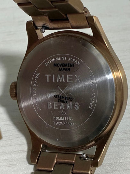 TIMEX × BEAMS CAMPER Copper Gold Quartz Men's Watch — Japanese