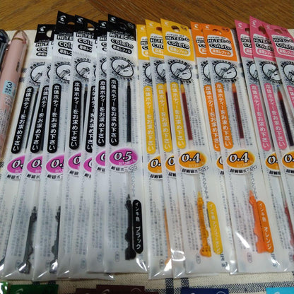 Pilot Hi-Tec-C Coleto multi-color pen body with six pieces and 31 dedicated refills displayed