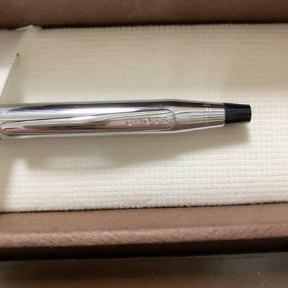 Silver CROSS ballpoint pen with a dedicated protective case on a white background