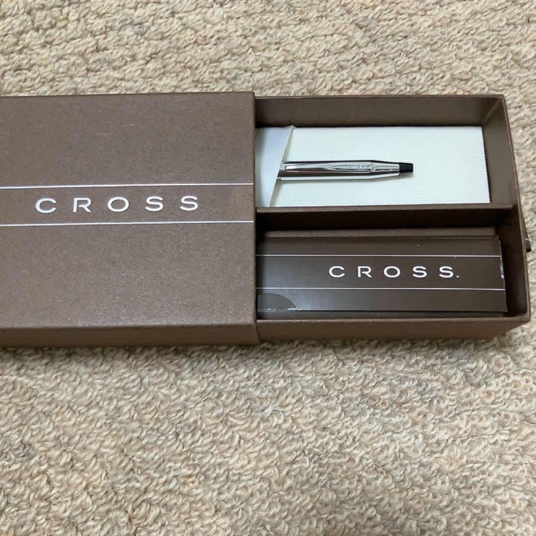 Silver CROSS ballpoint pen with a dedicated protective case on a white background