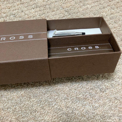 Silver CROSS ballpoint pen with a dedicated protective case on a white background