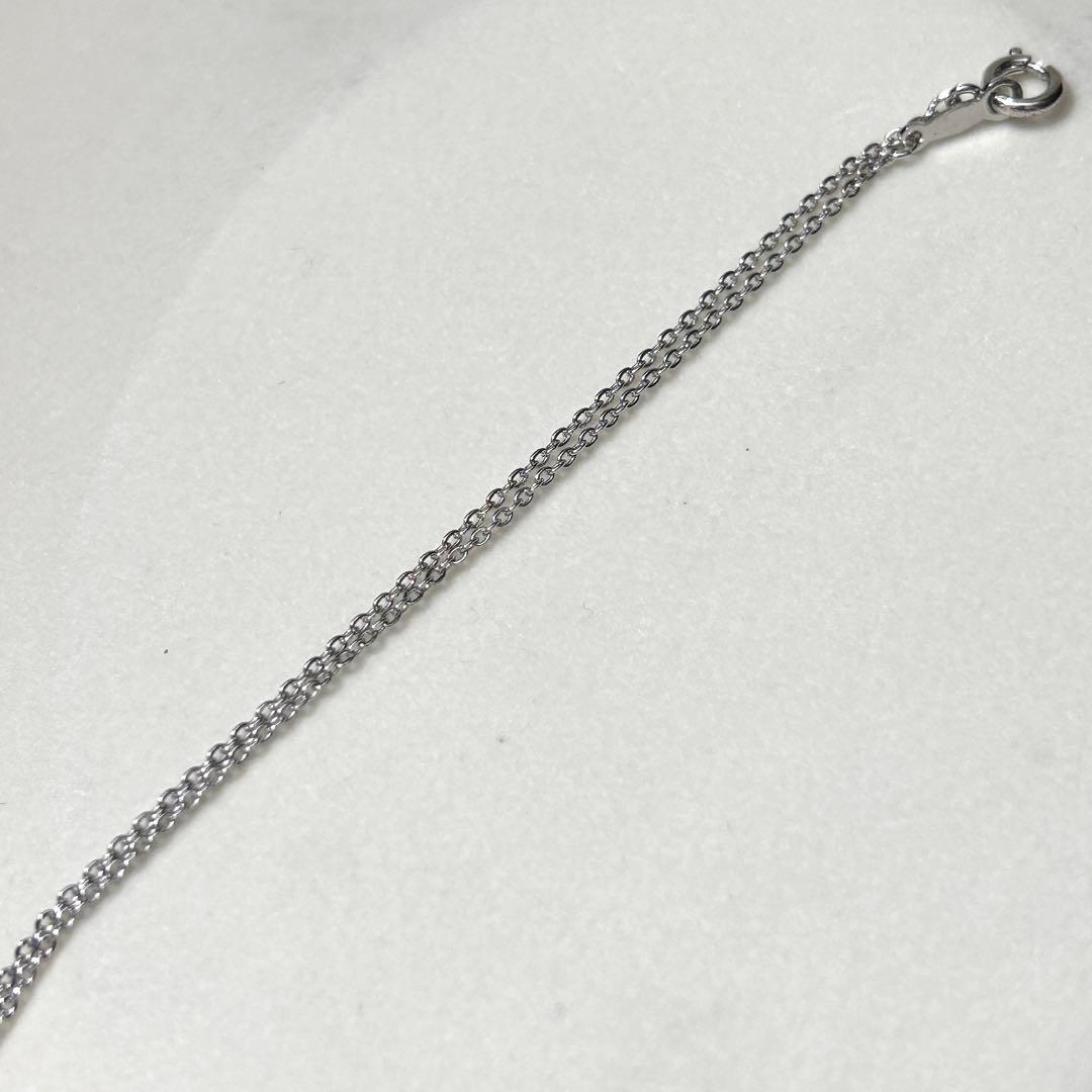 Mikimoto Akoya pearl silver necklace featuring 5mm white pearls on a 46cm silver chain