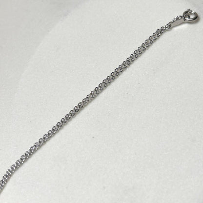 Mikimoto Akoya pearl silver necklace featuring 5mm white pearls on a 46cm silver chain